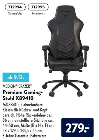 Aldi Süd Medion Erazer Premium Gaming Stuhl X89410 Angebot