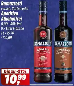 Simmel Ramazzotti oder Aperitivo Alkoholfrei Angebot