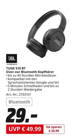 MediaMarkt Jbl tune 510 bt over-ear bluetooth kopfhörer Angebot