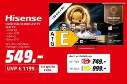 MediaMarkt Hisense uled 55u7q mini led tv Angebot