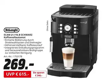 MediaMarkt Delonghi ecam 21.116.b schwarz kaffeevollautomat Angebot
