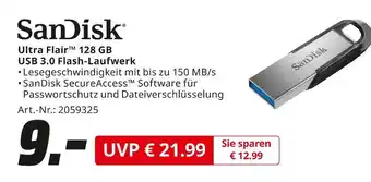 MediaMarkt Sandisk ultra flair 128 gb usb 3.0 flash-laufwerk Angebot