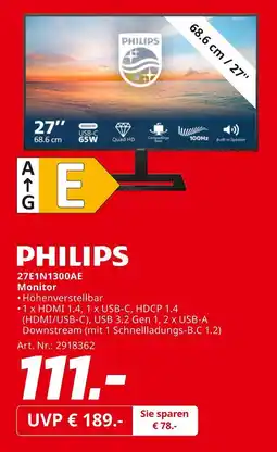 MediaMarkt Philips 27e1n1300ae monitor Angebot