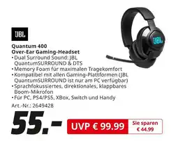 MediaMarkt Jbl quantum 400 over-ear gaming-headset Angebot