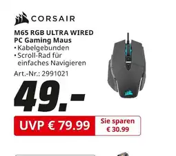 MediaMarkt Corsair m65 rgb ultra wired pc gaming maus Angebot