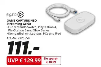 MediaMarkt Elgato game capture neo streaming gerät Angebot