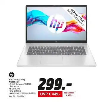 MediaMarkt Hp 17-cn0316ng notebook Angebot