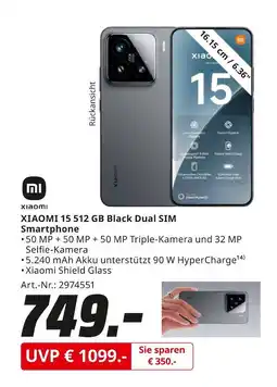 MediaMarkt Xiaomi xiaomi 15 512 gb black dual sim smartphone Angebot