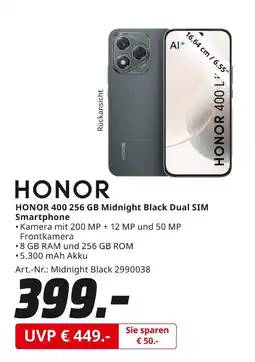 MediaMarkt Honor honor 400 256 gb midnight black dual sim smartphone Angebot