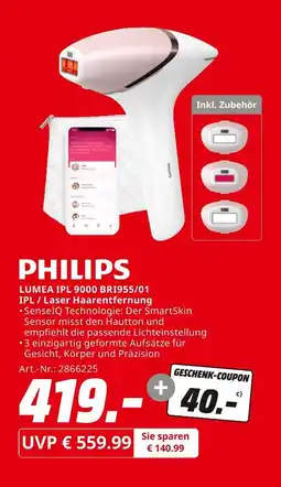 MediaMarkt Philips lumea ipl 9000 br1955/01 ipl / laser haarentfernung Angebot