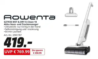 MediaMarkt Rowenta gz7035 wet & dry x-clean 10 akku nass- und trockensauger Angebot