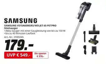 MediaMarkt Samsung vs15a60bgr5/wd jet 65 petpro stielsauger Angebot