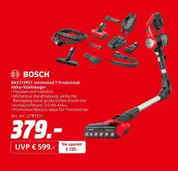 MediaMarkt Bosch bks711pet unlimited 7 proanimal akku-stielsauger Angebot