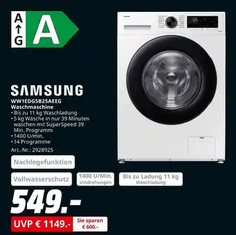 MediaMarkt Samsung ww1edg5b25aeeg waschmaschine Angebot