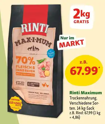 Fressnapf Rinti maximum trockenfutter Angebot
