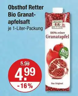 V Markt Obsthof retter bio granatapfelsaft Angebot