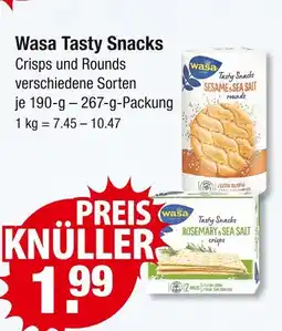 V Markt Wasa tasty snacks sesame & sea salt rounds Angebot