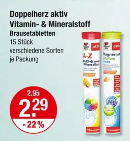 V Markt Doppelherz aktiv vitamin- & mineralstoff brausetabletten Angebot