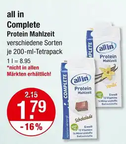 V Markt All in complete protein mahlzeit schokolade Angebot