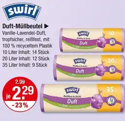 V Markt Swirl duft-müllbeutel 10l Angebot