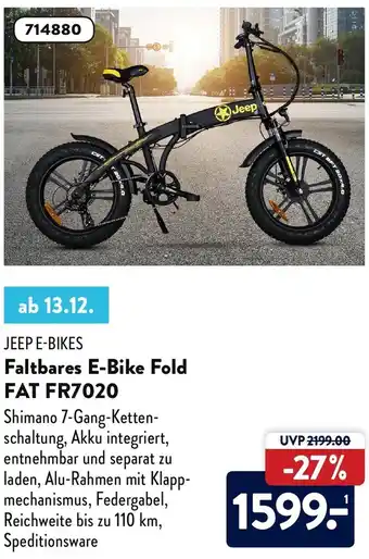 Aldi Süd Jeep E-Bikes Faltbares E-Bike Fold FAT FR7020 Angebot