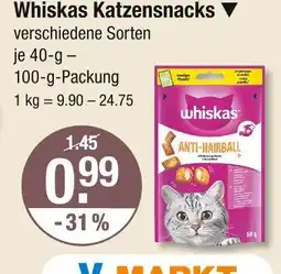 V Markt Whiskas katzensnacks anti-hairball Angebot