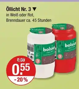 V Markt Bolsius öllicht nr. 3 weiß Angebot