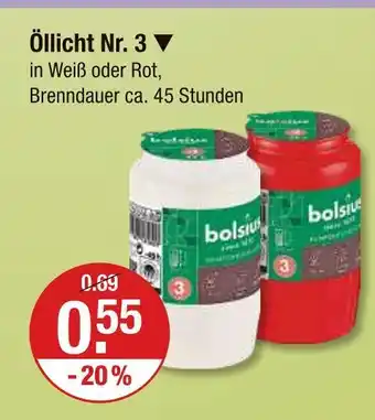 V Markt Bolsius öllicht nr. 3 weiß Angebot