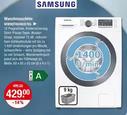V Markt Samsung waschmaschine ww90t4048ce/eg Angebot
