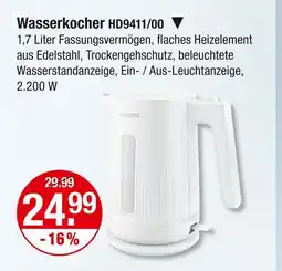 V Markt Philips wasserkocher hd9411/00 Angebot