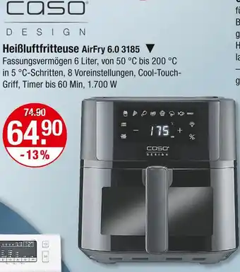 V Markt Caso heißluftfritteuse airfry 6.0 3185 Angebot