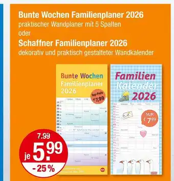 V Markt Bunte wochen familienplaner 2026 Angebot