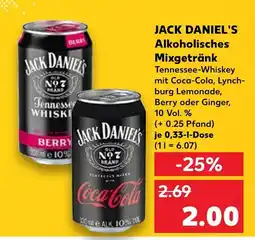 Kaufland Jack daniel's tennessee whiskey mit coca-cola Angebot