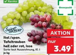 Kaufland Sanlucar ital./span. tafeltrauben hell, lose Angebot