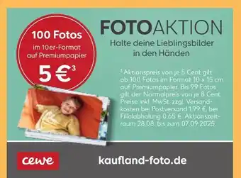 Kaufland Cewe 100 fotos im 10er-format auf premiumpapier Angebot