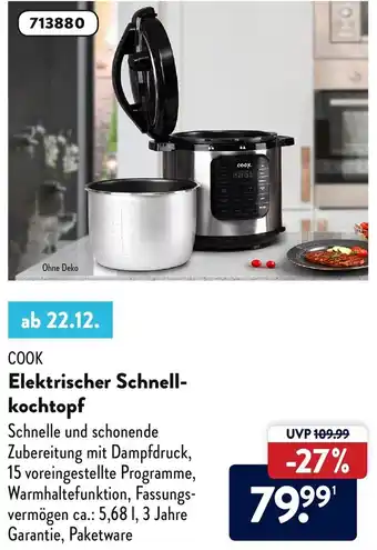 Aldi Süd Cook Elektrischer Schnellkochtopf Angebot