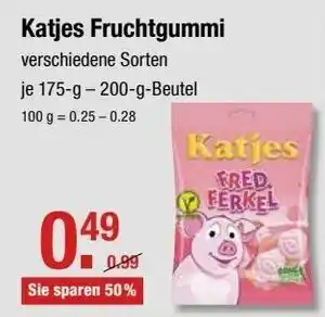 V Markt Katjes Fruchtgummi je 175-g -- 200-g-Beutel Angebot