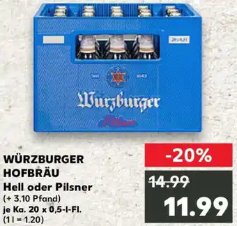 Kaufland WÜRZBURGER HOFBRÄU Hell oder Pilsner Angebot