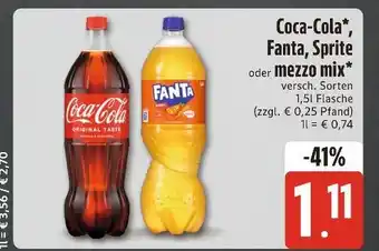 Edeka Coca-cola coca-cola, fanta, sprite oder mezzo mix Angebot
