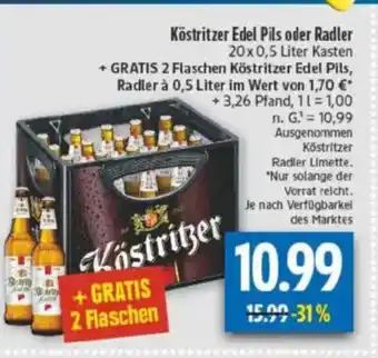 diska Köstritzer Edel Pils oder Radler Angebot