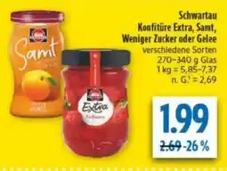 diska Schwartau Konfitüre Extra, Samt, Weniger Zucker oder Gelee Angebot