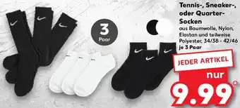 Kaufland Tennis-, Sneaker-, oder Quarter- Socken Angebot