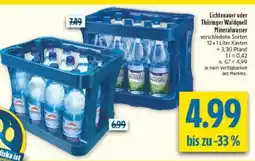 diska Lichtenauer oder Thüringer Waldquell Mineralwasser Angebot