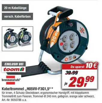 toom Baumarkt Kabeltrommel H05VV-F3G1,5 Angebot