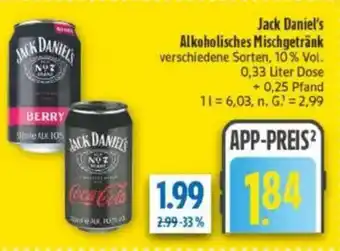 diska Jack Daniel's Alkoholisches Mischgetränk Angebot