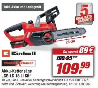 toom Baumarkt Einhell Akku Kettensäge GE-LC 18 Li Kit Angebot
