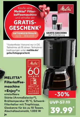 Kaufland MELITTAⓇ Filterkaffee- maschine Enjoy Angebot