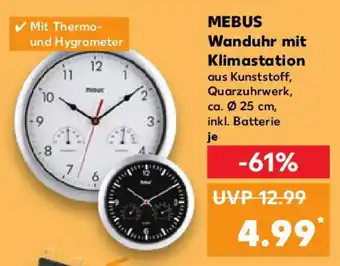 Kaufland MEBUS Wanduhr mit Klimastation Angebot