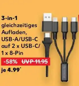 Kaufland 3 in 1 gleichzeitiges Aufladen, USB-A/USB-C Angebot