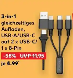 Kaufland 3 in 1 gleichzeitiges Aufladen, USB-A/USB-C Angebot